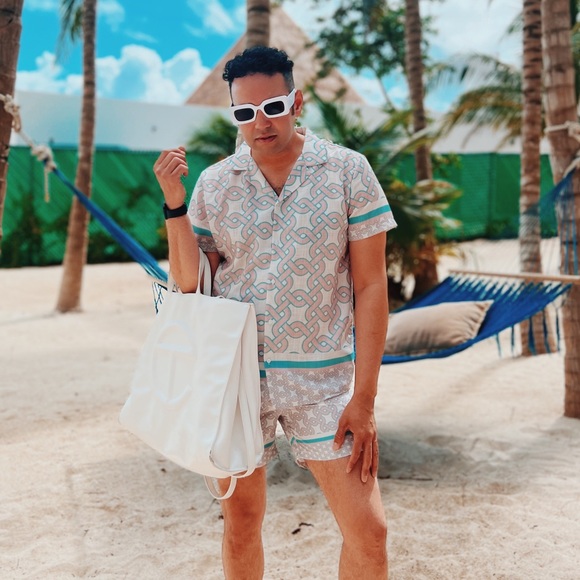 BooHoo Man Aztec Print Swim Shorts In Large - Picture 5 of 5